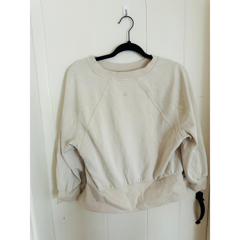 Lululemon Softstreme Ribbed-Hem Pullover in Natural Ivory Size 12 - Picture 3 of 4